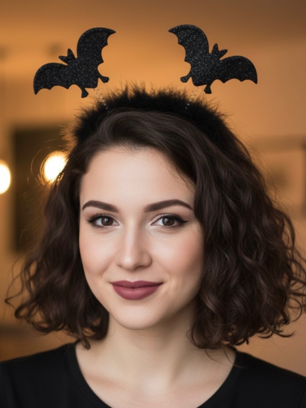 Midnight Flutter Glitter Bat Headband